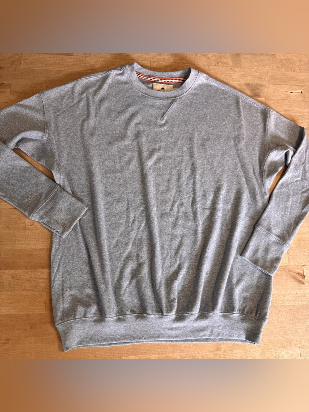 The Normal Brand light blue/Gray Crewneck lightweight athletic Sweatshirt